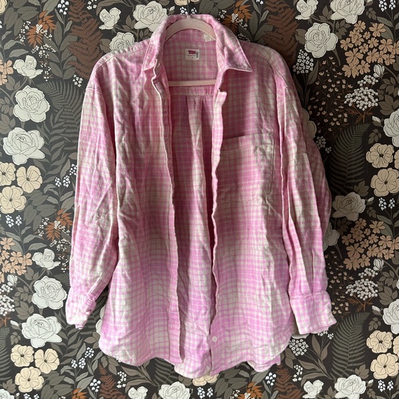 Levi's Nola Menswear Shirt in pink plaid size small - Picture 5 of 8